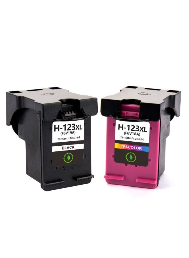 Ink Cartridge 123 Replacement for HP 123 123XL for Officejet 3830 4560 Deskjet 2130 2620 2630 2632 3639 Envy 4513 4520 4521 4522 (1 Black 1 Tri-Color) High yield of pages Black 650 pages Color 420 pages.